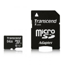 Karta microSDXC 64 GB klasa 10 z adapterem SD do GoPro (TRANSCEND)