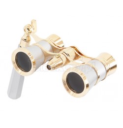 Levenhuk Brodway theatre binocular 3x25 silver-gold with handle