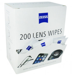 200 nasączonych ściereczek jednorazowych do czyszczenia optyki (pre-moinstend lens wipes, Zeiss; SKU: 2203-468 / 108851)